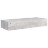 Wandregale mit Schubladen 2 Stk. Betongrau 60x23,5x10 cm MDF