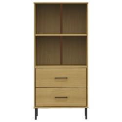 Bücherregal OSLO 2 Schubladen Braun 60x35x128,5 cm Massivholz