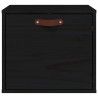 Wandschrank Schwarz 40x30x35 cm Massivholz Kiefer