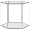 Couchtisch Silbern 60x53x50 cm Edelstahl und Glas