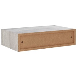 Wandregal mit Schublade Betongrau 40x23,5x10 cm MDF