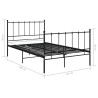 Bett Schwarz Metall 120x200 cm