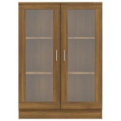 Vitrinenschrank Braun Eiche-Optik 82,5x30,5x115cm Holzwerkstoff