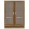 Vitrinenschrank Braun Eiche-Optik 82,5x30,5x115cm Holzwerkstoff