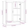 Vitrinenschrank Braun Eiche-Optik 82,5x30,5x115cm Holzwerkstoff