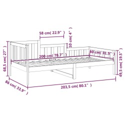 Tagesbett Honigbraun 80x200 cm Massivholz Kiefer