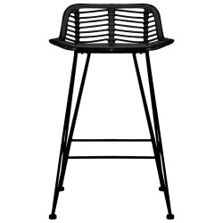 Barhocker 2 Stk. Schwarz Rattan