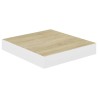 Schweberegale 4 Stk. Eichen-Optik und Weiß 23x23,5x3,8 cm MDF