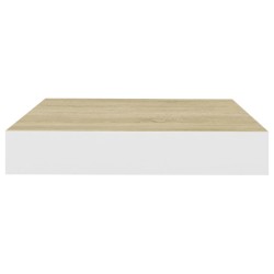 Schweberegale 4 Stk. Eichen-Optik und Weiß 23x23,5x3,8 cm MDF