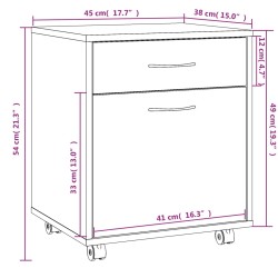 Rollschrank Grau Sonoma 45x38x54 cm Holzwerkstoff