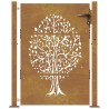 Gartentor 105x155 cm Cortenstahl Baum-Design