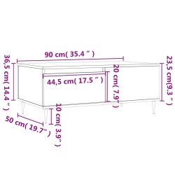 Couchtisch Hochglanz-Weiß 90x50x36,5 cm Holzwerkstoff