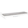 Schweberegale 4 Stk. Betongrau 90x23,5x3,8 cm MDF