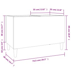 Plattenschrank Grau Sonoma 74,5x38x48 cm Holzwerkstoff