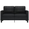 2-Sitzer-Sofa Schwarz 140 cm Kunstleder