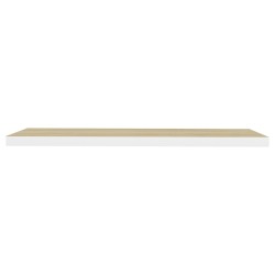 Schweberegale 2 Stk. Eiche und Weiß 90x23,5x3,8 cm MDF