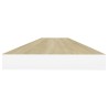 Schweberegale 2 Stk. Eiche und Weiß 90x23,5x3,8 cm MDF