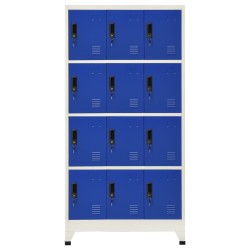 Schließfachschrank Grau und Blau 90x45x180 cm Stahl