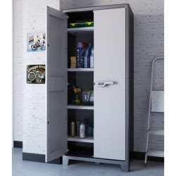 Keter Lagerschrank mit Regalböden Titan Schwarz und Grau 182 cm