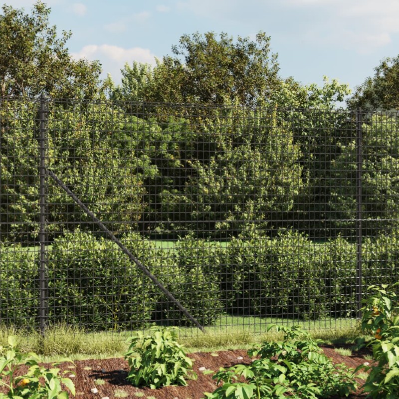 Maschendrahtzaun mit Bodenhülsen Anthrazit 1,8x25 m