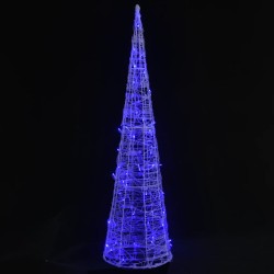 LED-Kegel Acryl Weihnachtsdeko Pyramide Blau 120 cm