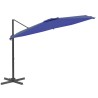 Ampelschirm mit Aluminium-Mast Azurblau 400x300 cm