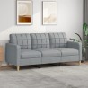 3-Sitzer-Sofa Hellgrau 180 cm Stoff