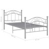 Bett Grau Metall 90x200 cm