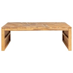 Couchtisch Erosion Teak Massivholz 110x35x38 cm