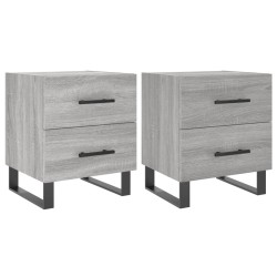 Nachttische 2 Stk. Grau Sonoma 40x35x47,5 cm Holzwerkstoff