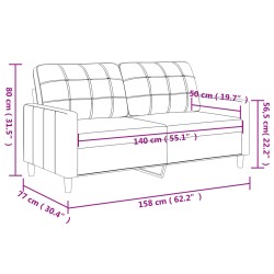 2-Sitzer-Sofa Dunkelgrau 140 cm Stoff