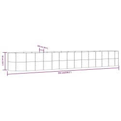 Hochbeet Silbern 554x100x68 cm Pulverbeschichteter Stahl