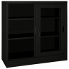 Schrank mit Schiebetür Schwarz 90x40x90 cm Stahl