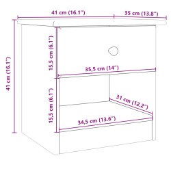 Nachttisch ALTA Weiß 41x35x41 cm Massivholz Kiefer