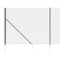 Maschendrahtzaun mit Bodenhülsen Anthrazit 1,6x25 m