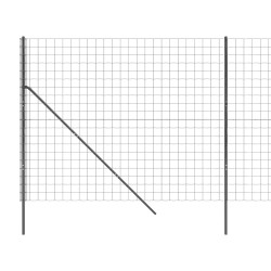 Maschendrahtzaun Anthrazit 2x10 m Verzinkter Stahl