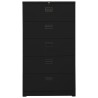 Aktenschrank Schwarz 90x46x164 cm Stahl