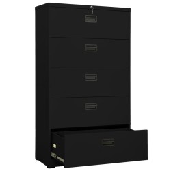 Aktenschrank Schwarz 90x46x164 cm Stahl