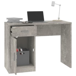 Schreibtisch mit Stauraum Betongrau 100x40x73 cm Holzwerkstoff