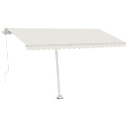 Markise Manuell Einziehbar mit LED 400x300 cm Creme