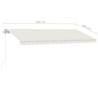 Markise Manuell Einziehbar mit LED 400x300 cm Creme