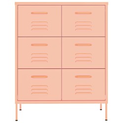 Schubladenschrank Rosa 80x35x101,5 cm Stahl