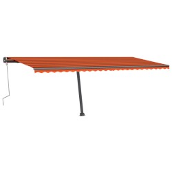 Markise Manuell Einziehbar mit LED 600x300 cm Orange Braun