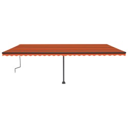 Markise Manuell Einziehbar mit LED 600x350 cm Orange Braun