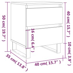 Nachttisch Braun Eichen-Optik 40x35x50 cm Holzwerkstoff