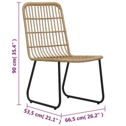 Gartenstühle 2 Stk. Poly Rattan Eiche