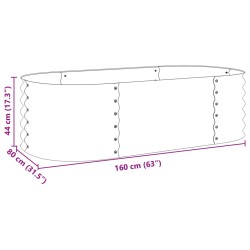 Garten-Hochbeet 160x80x44 cm Verzinkter Stahl Silbern