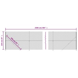 Maschendrahtzaun mit Bodenflansch Grün 2,2x25 m