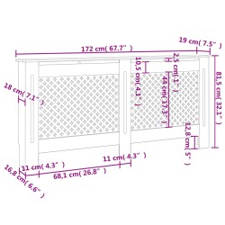 Heizkörperverkleidung 172x19x81,5 cm MDF