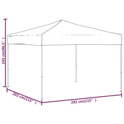 Partyzelt Faltbar Anthrazit 3x3 m